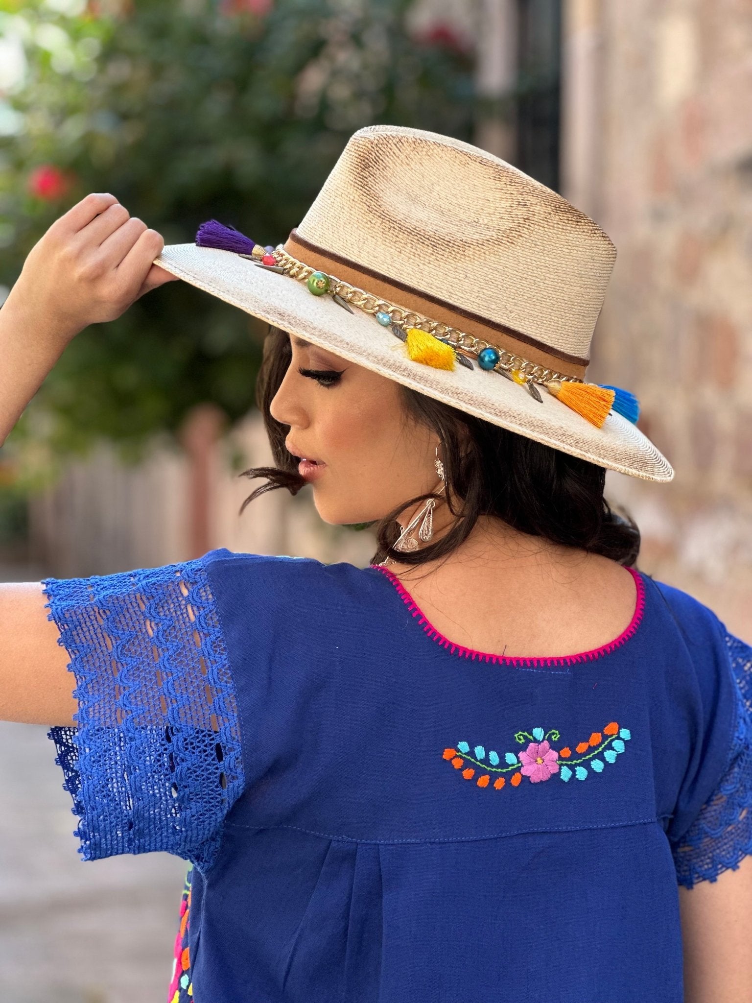 Traditional Mexican Hand Embroidered Tunic Dress. De La Rosa Dress. - Solei Store