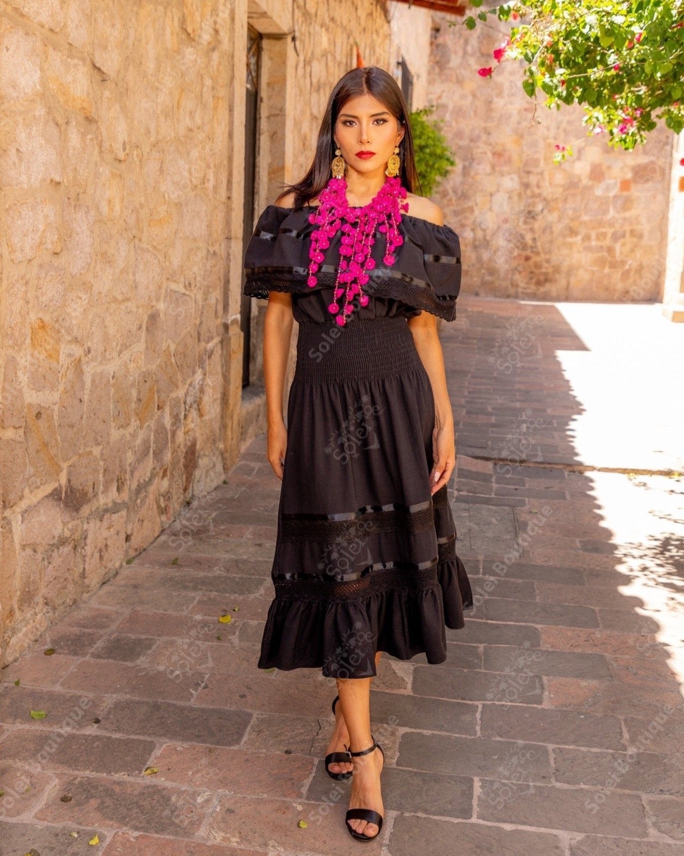 Traditional Mexican Off the Shoulder Dress. Amayrani Dress. - Solei Store