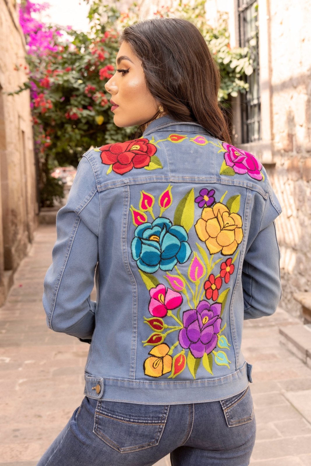 Zinacatan Floral Denim Jacket - Solei Store